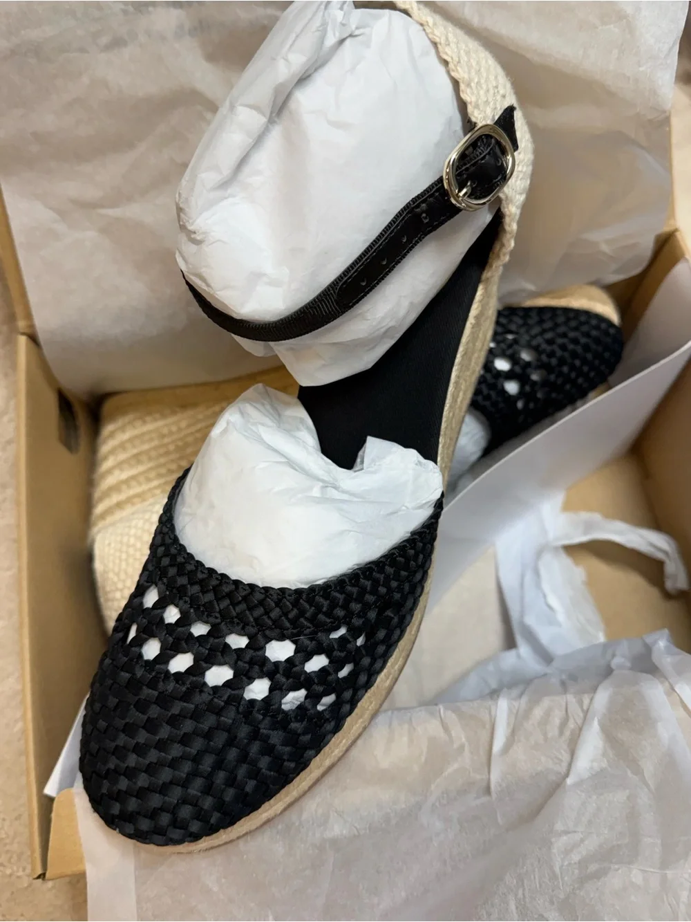 Black Woven Espadrille Wedge Sandals - Brandless